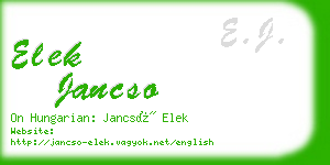 elek jancso business card